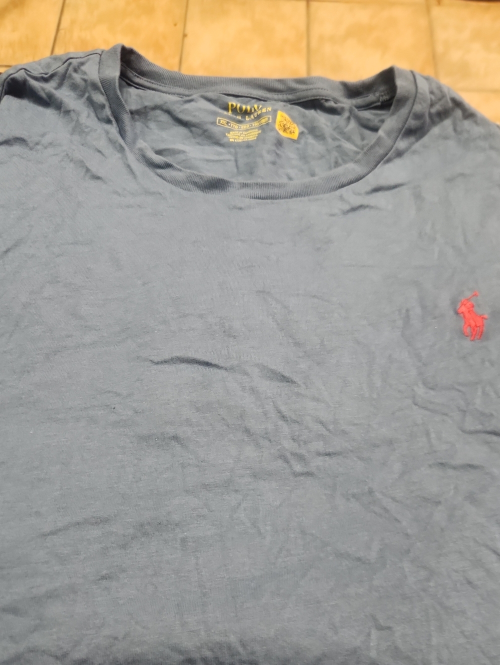 Polo by Ralph Lauren Slate Blue Crew Neck Tee with Red Pony